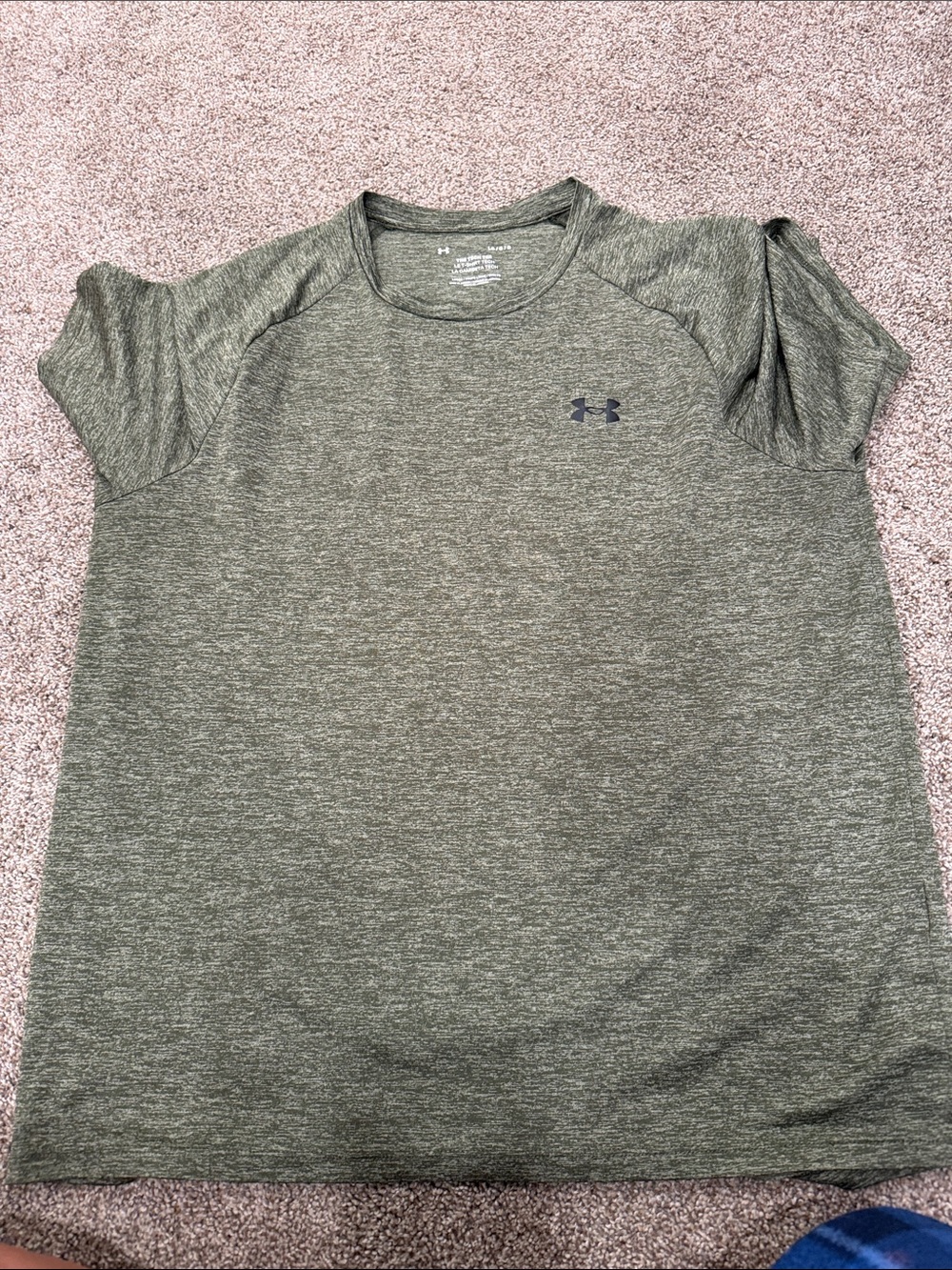 Under Armour Mens Olive Heather Short Sleeve Tech Tee